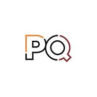 Abstract letter PQ logo design with line connection for technology and digital business company. vector