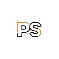 Abstract letter PS logo design with line connection for technology and digital business company. vector