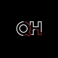 Abstract letter QH logo design with line connection for technology and digital business company. vector