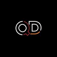 Abstract letter QD logo design with line connection for technology and digital business company. vector