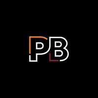 Abstract letter PB logo design with line connection for technology and digital business company. vector