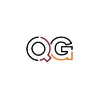 resumen letra qg logo diseño con línea conexión para tecnología y digital negocio compañía. vector