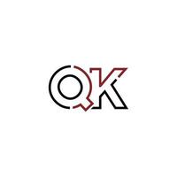 Abstract letter QK logo design with line connection for technology and digital business company. vector