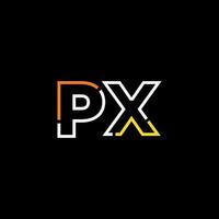 Abstract letter PX logo design with line connection for technology and digital business company. vector