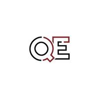 resumen letra qe logo diseño con línea conexión para tecnología y digital negocio compañía. vector