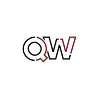 resumen letra qw logo diseño con línea conexión para tecnología y digital negocio compañía. vector