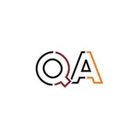 Abstract letter QA logo design with line connection for technology and digital business company. vector