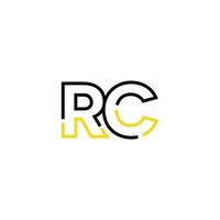 Abstract letter RC logo design with line connection for technology and digital business company. vector