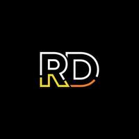 Abstract letter RD logo design with line connection for technology and digital business company. vector