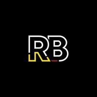 Abstract letter RB logo design with line connection for technology and digital business company. vector