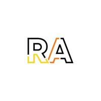 Abstract letter RA logo design with line connection for technology and digital business company. vector