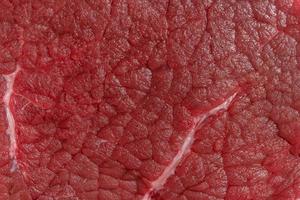 Texture of a red piece of beef, macro photo