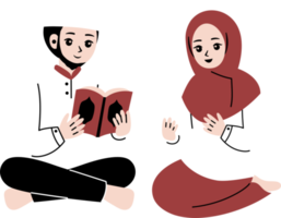 musulmano persone leggere Corano illustrazione png