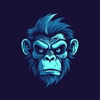 A logo of a angry monkey head, designed in esports illustration style vector