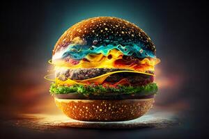 Burger. e-burger, Generative AI photo