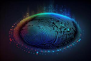 Fingerprint scanning, biometric identification and security login. photo