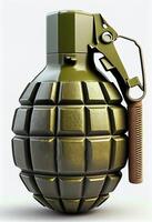 Hand Grenade. White background. 3D render. photo