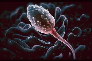 Sperm, the spermatozoon ovulates into the egg. photo