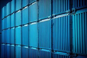 Cargo container at the logistics warehouse. photo