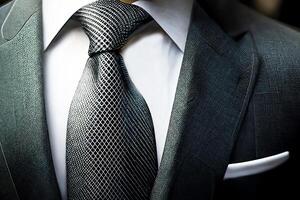 Jacket, tie, shirt, close-up, business style. photo