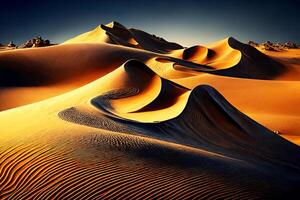 el Sáhara Desierto en Marruecos. Desierto paisaje. generativo ai foto