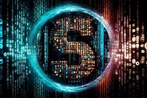 Salari cryptocurrency, SLR, binary code. photo