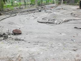 Volcanic ash sand of volcanic mountain photo