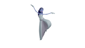 3d Illustration. stark Schädel Prinzessin 3d Karikatur Charakter. Schädel Prinzessin mit ein Pose ist bereit zu Kampf alle seine Feinde. Schädel Prinzessin ist sehr mutig und nicht Angst von jeder. 3d Karikatur Charakter png