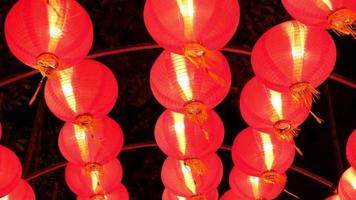 Tilt down Chinese red lantern decoration video