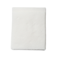 Two folded pieces of white tissue paper or napkin in stack isolated with clipping path and shadow in png format