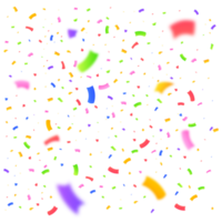 Confetti and tinsel explosion background PNG. Realistic multicolor confetti image. Colorful confetti isolated on transparent background. Carnival elements PNG. Birthday party celebration. png