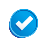 blauw vinkje icoon goedgekeurd png