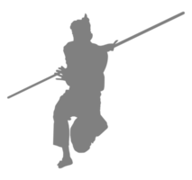 Silhouette von pencak silat Athlet, pencak silat ist kriegerisch Kunst von Indonesien. Format png