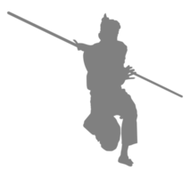 Silhouette of Pencak Silat Athlete, Pencak Silat is Martial Art from Indonesia. Format PNG