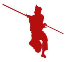 Silhouette of Pencak Silat Athlete, Pencak Silat is Martial Art from Indonesia. Format PNG