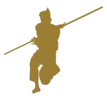silhouet van pencak silat atleet, pencak silat is krijgshaftig kunst van Indonesië. formaat PNG