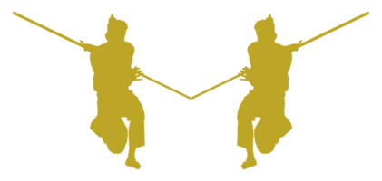 Silhouette of Pencak Silat Athlete, Pencak Silat is Martial Art from Indonesia. Format PNG