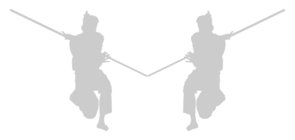 Silhouette von pencak silat Athlet, pencak silat ist kriegerisch Kunst von Indonesien. Format png