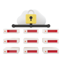 3d icon minimal cloud server png