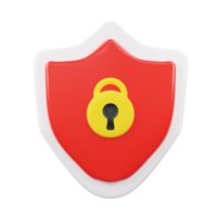 3d icon minimal shield lock png