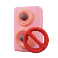 3d icona minimo muto rosa altoparlante png
