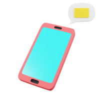 3d icon minimal smartphone message png