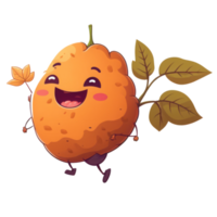cute happy sweet potato character . AI Generated png