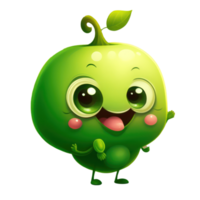 cute happy pea character . AI Generated png