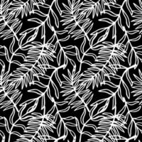 Tropical Leaves seamless pattern modern hand drawn nature foliage vector