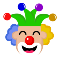 Clown Face Colorful Hat with Smile Face png