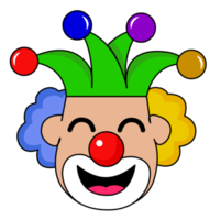 clown färgrik hatt med leende ansikte översikt png