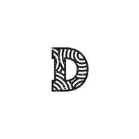 Letter D and Curve Pattern logo or icon design vector