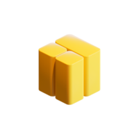 Cube 3D Render Design Element png