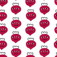 Beet root viva magenta style color seamless pattern scandinavian doodle. vector